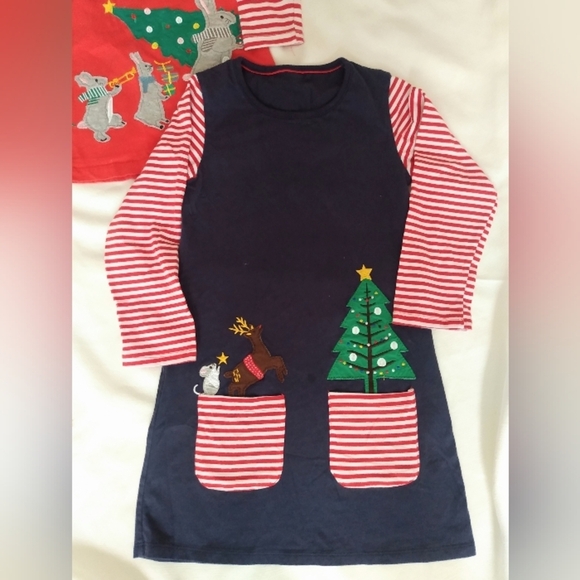 Bundle two Kids Christmas holiday dress long sleeve - Picture 5 of 5